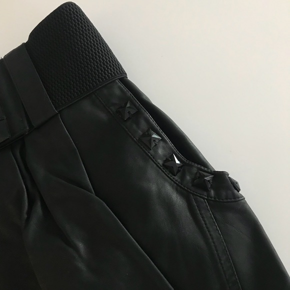 Studded Black Leather Skirt - Picture 6 of 8
